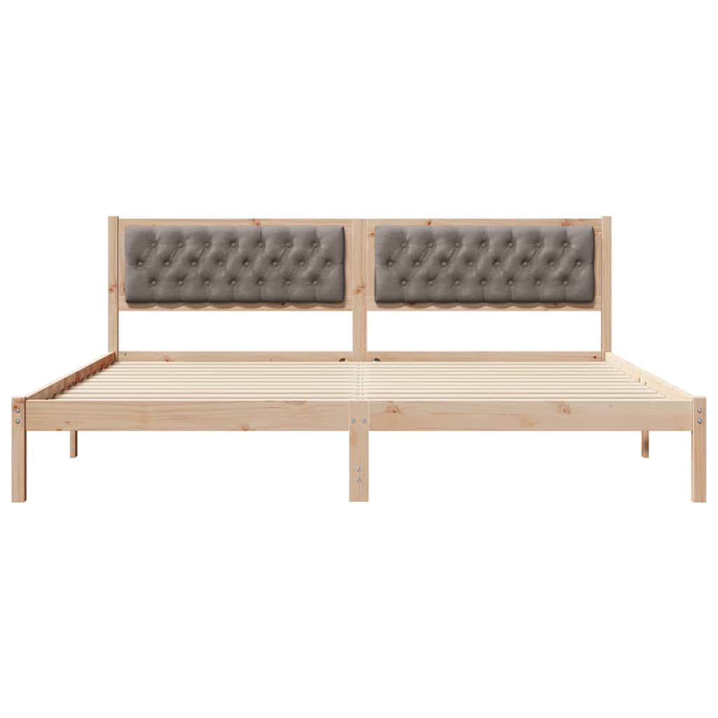 Ágykeret fejtámlával Tópszínű 200 x 200 cm Tömör fenyőfa