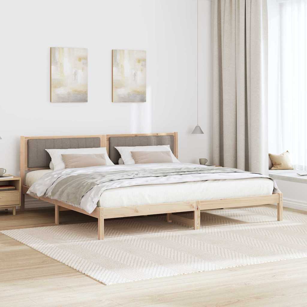 Ágykeret fejtámlával Tópszínű 200 x 200 cm Tömör fenyőfa