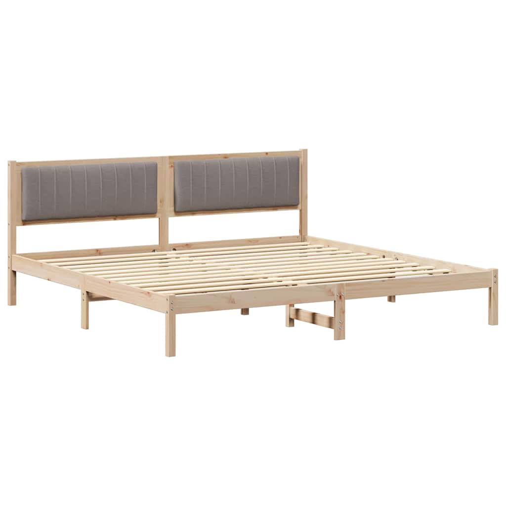 Ágykeret fejtámlával Tópszínű 200 x 200 cm Tömör fenyőfa
