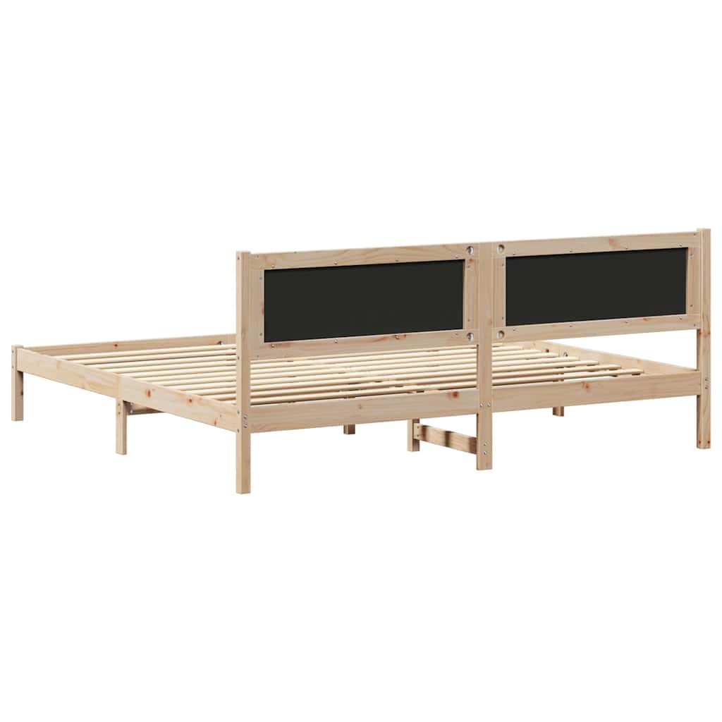 Ágykeret fejtámlával Tópszínű 200 x 200 cm Tömör fenyőfa