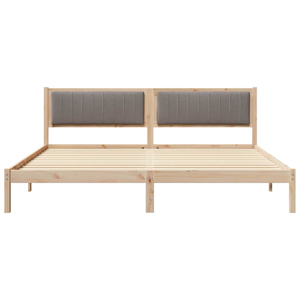 Ágykeret fejtámlával Tópszínű 200 x 200 cm Tömör fenyőfa