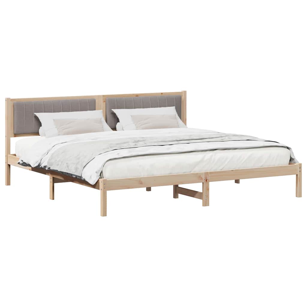 Ágykeret fejtámlával Tópszínű 200 x 200 cm Tömör fenyőfa
