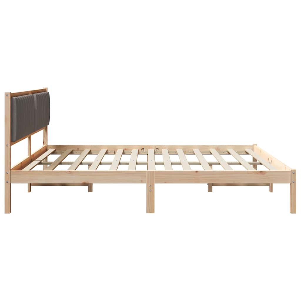 Ágykeret fejtámlával Tópszínű 200 x 200 cm Tömör fenyőfa