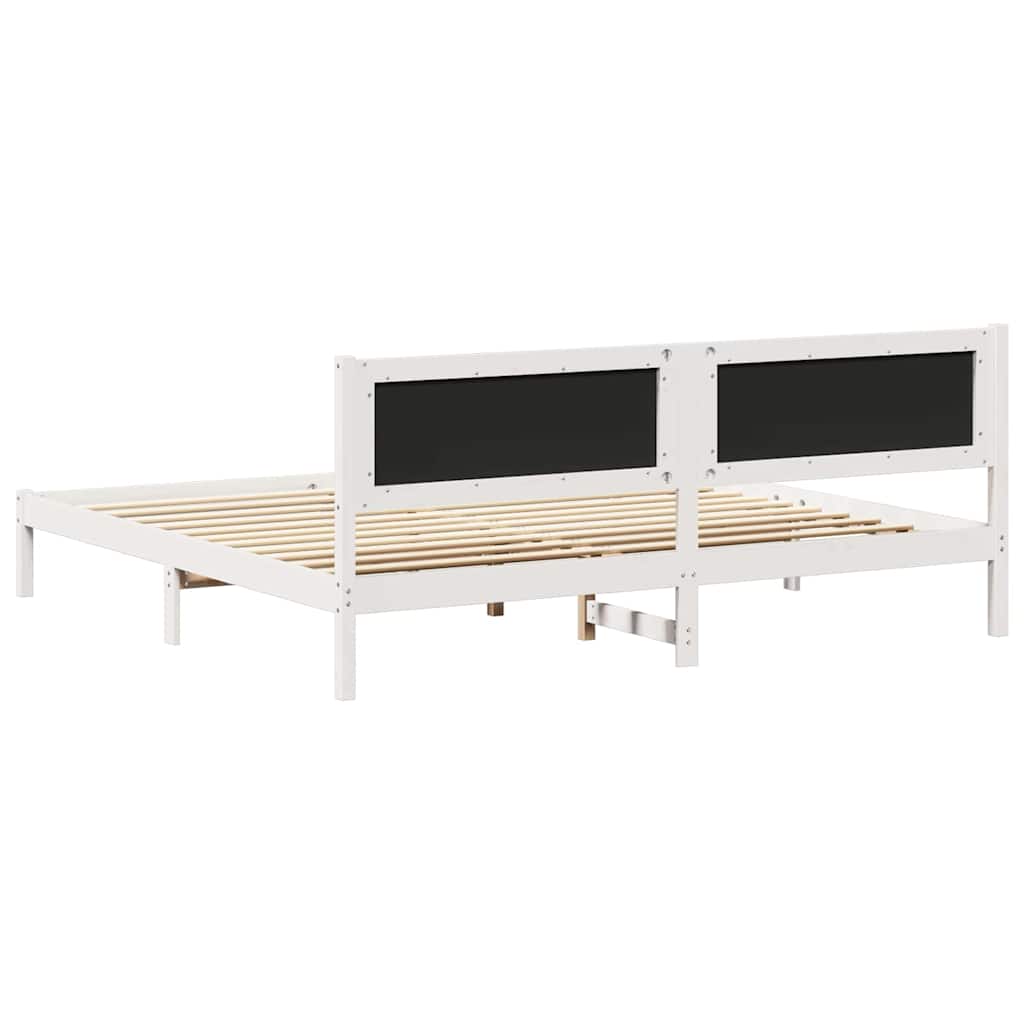 Ágykeret fejtámlával Világosszürke 200 x 200 cm Tömör fenyőfa