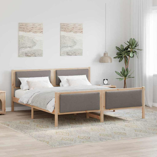 Ágykeret fejtámlával Tópszínű 200 x 200 cm szövet