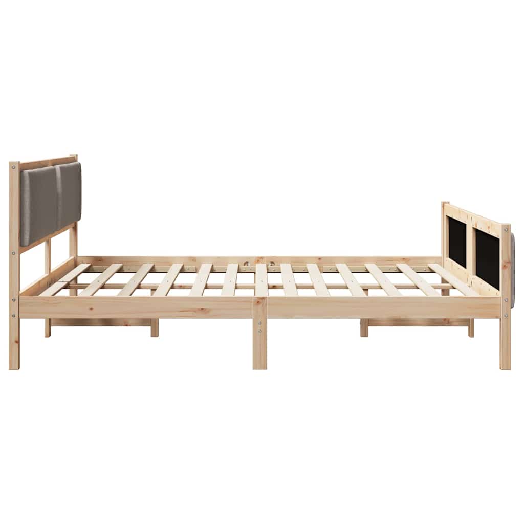 Ágykeret fejtámlával Tópszínű 200 x 200 cm szövet