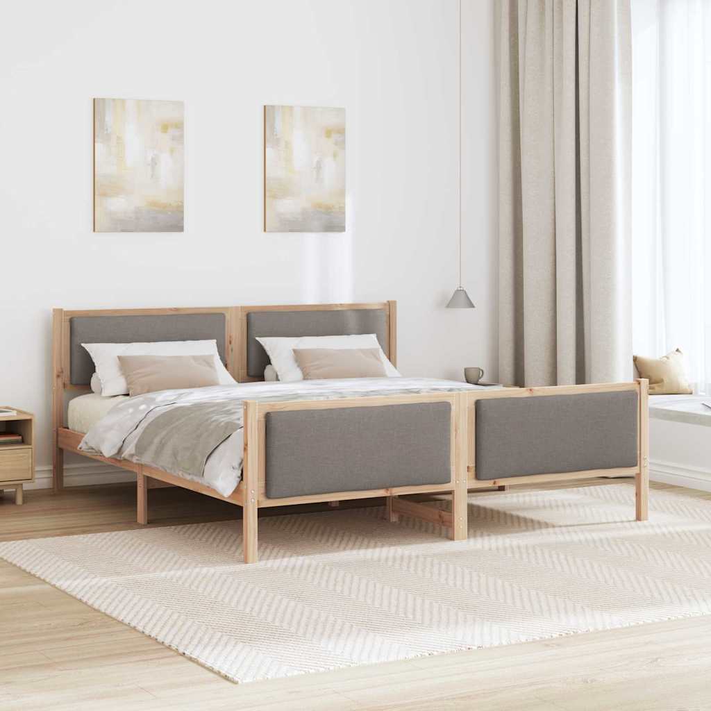 Ágykeret fejtámlával Tópszínű 180 x 200 cm szövet
