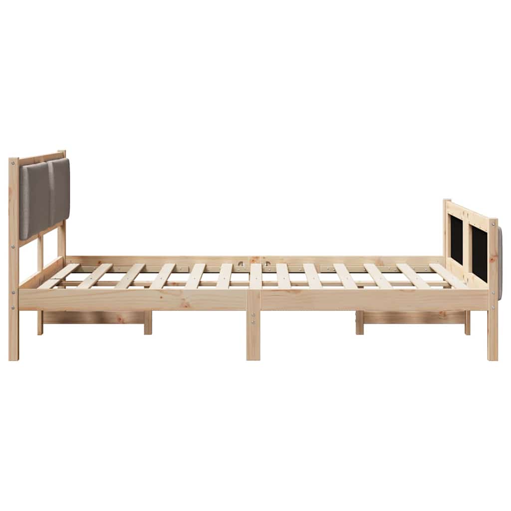 Ágykeret fejtámlával Tópszínű 160 x 200 cm szövet