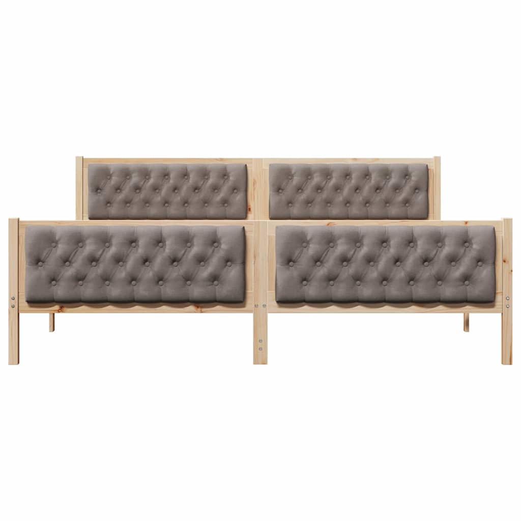 Ágykeret fejtámlával Tópszínű 200 x 200 cm Tömör fenyőfa