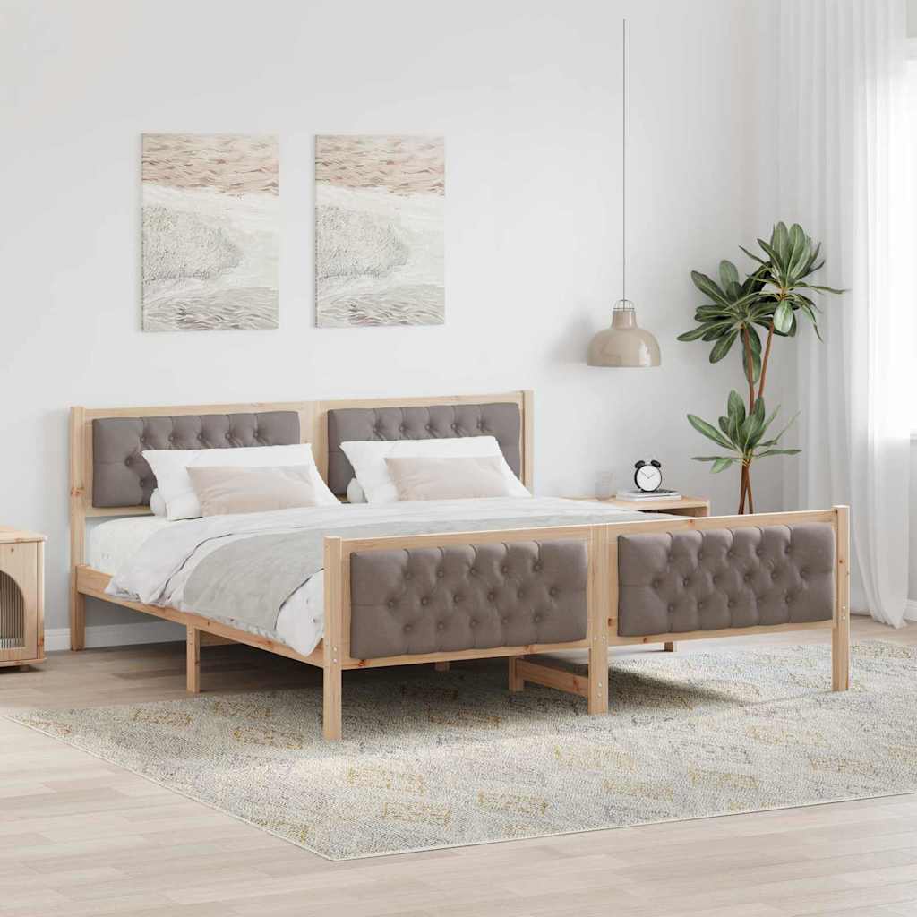 Ágykeret fejtámlával Tópszínű 180 x 200 cm Tömör fenyőfa
