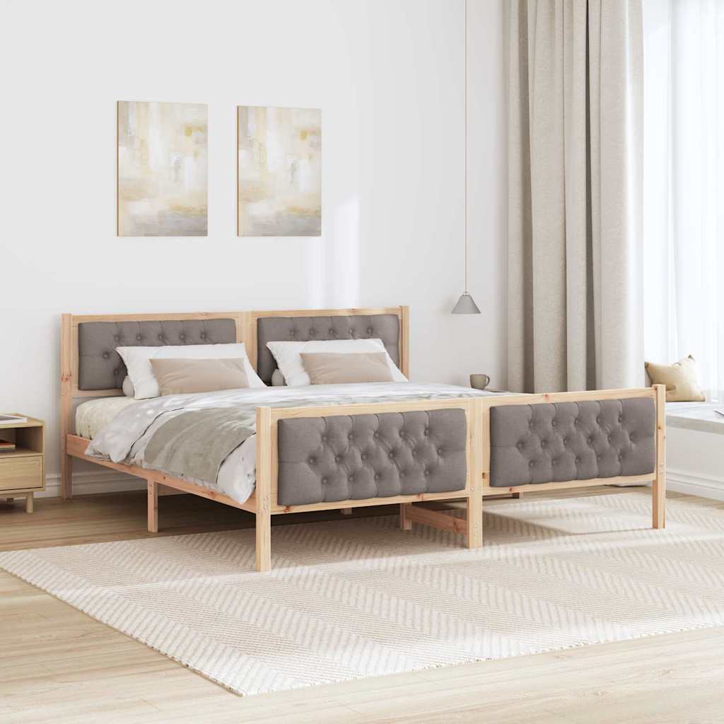 Ágykeret fejtámlával Tópszínű 180 x 200 cm Tömör fenyőfa