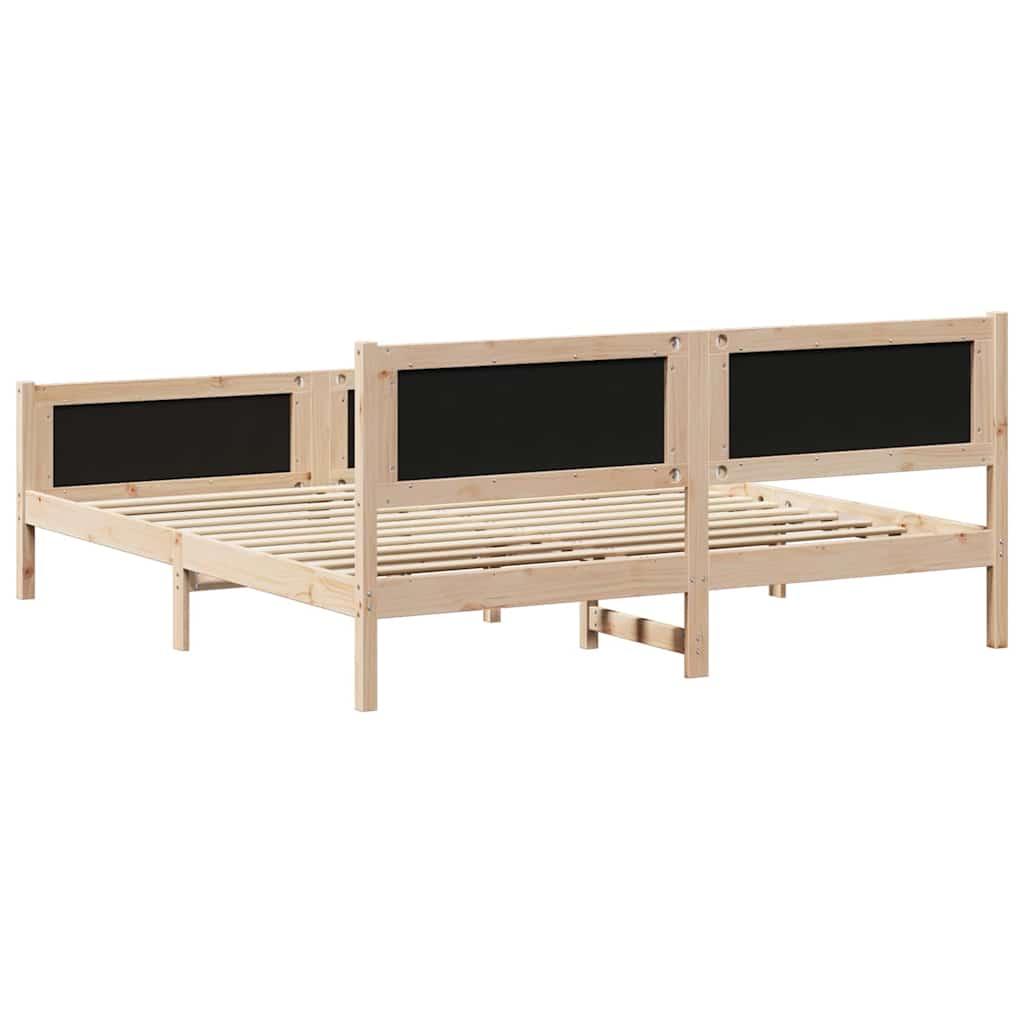 Ágykeret fejtámlával Tópszínű 160 x 200 cm Tömör fenyőfa
