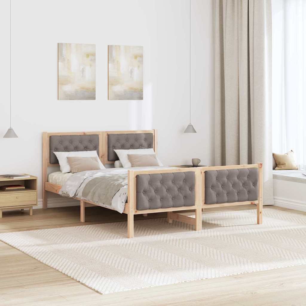 Ágykeret fejtámlával Tópszínű 140 x 200 cm Tömör fenyőfa