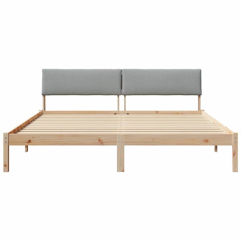 Ágykeret Barna és világosszürke 200 x 200 cm Tömör fenyőfa