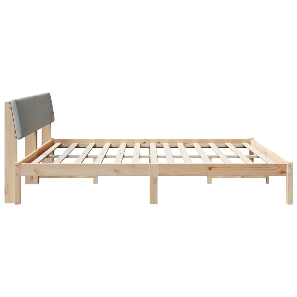 Ágykeret Barna és világosszürke 200 x 200 cm Tömör fenyőfa