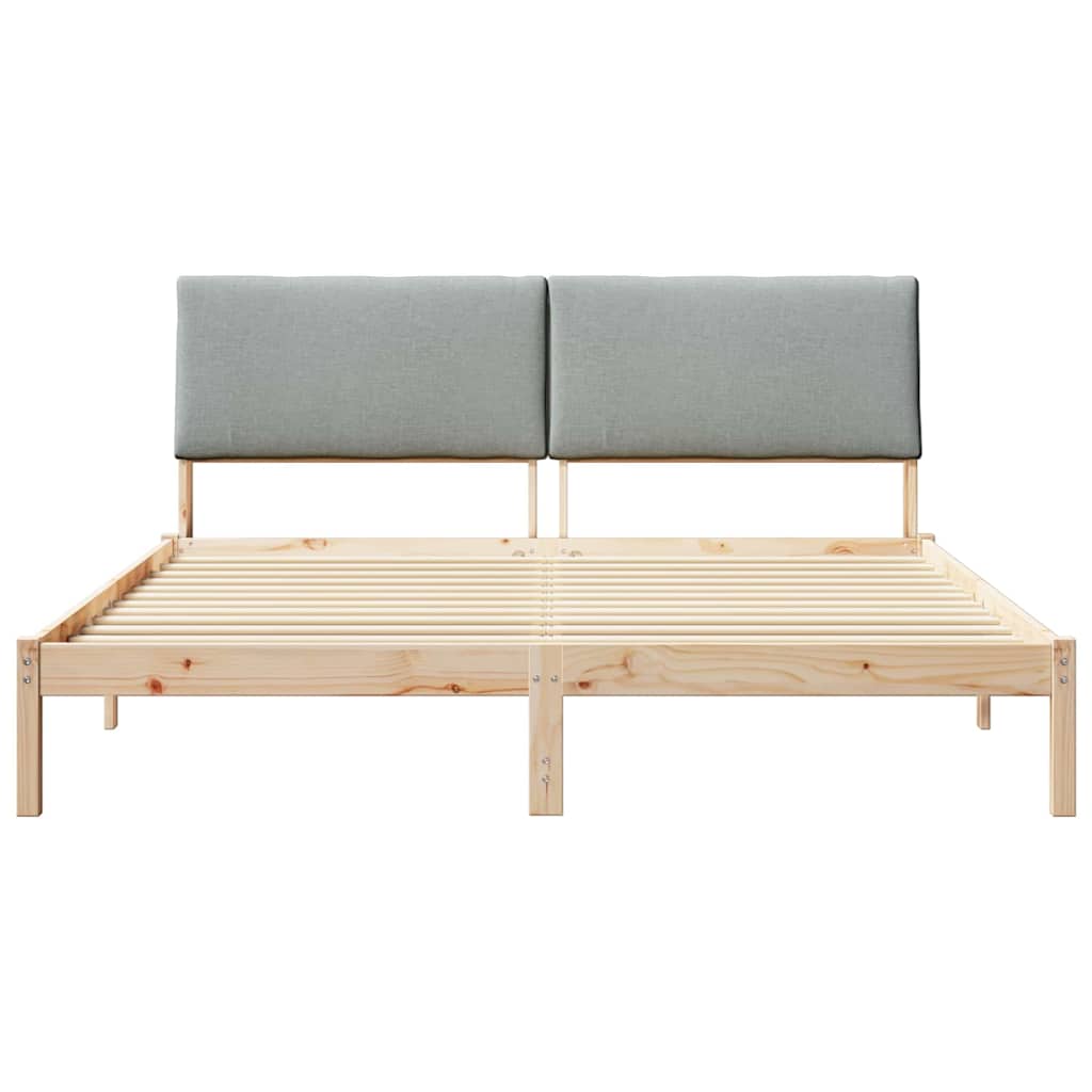 Ágykeret Barna és világosszürke 200 x 200 cm Tömör fenyőfa