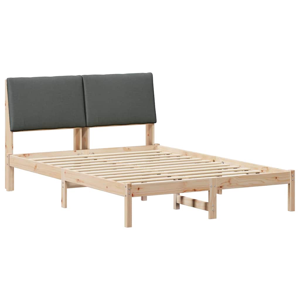 Ágykeret barna és sötétszürke 150 x 200 cm Tömör fenyőfa