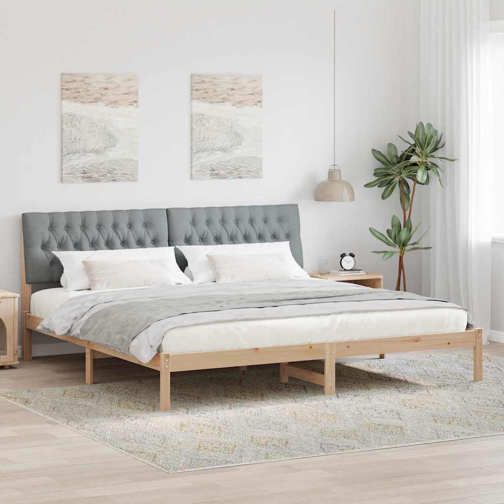 Ágykeret Kárpitozott Fejtámlával fejtámlával Barna 200 x 200 cm