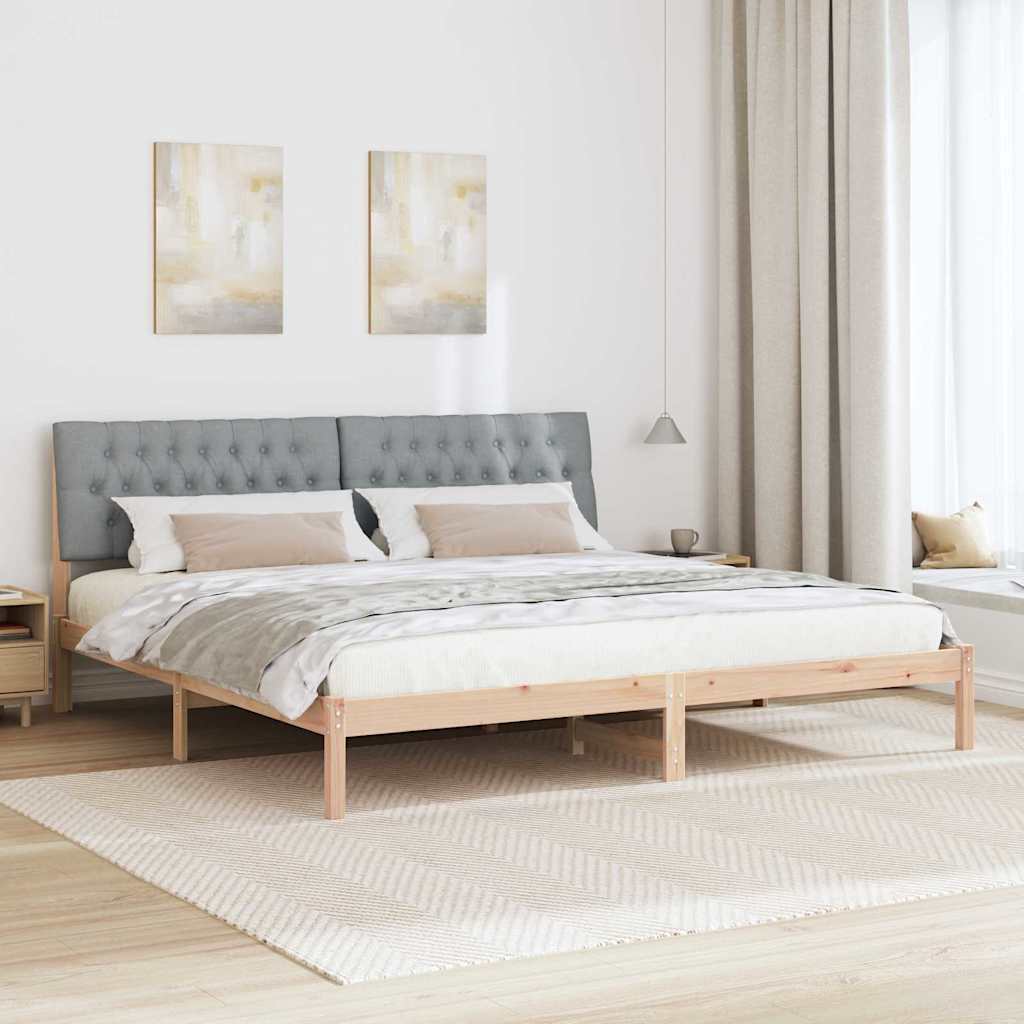 Ágykeret Kárpitozott Fejtámlával fejtámlával Barna 200 x 200 cm