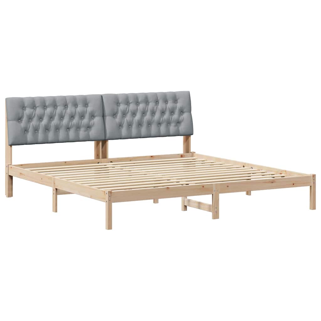 Ágykeret Kárpitozott Fejtámlával fejtámlával Barna 200 x 200 cm