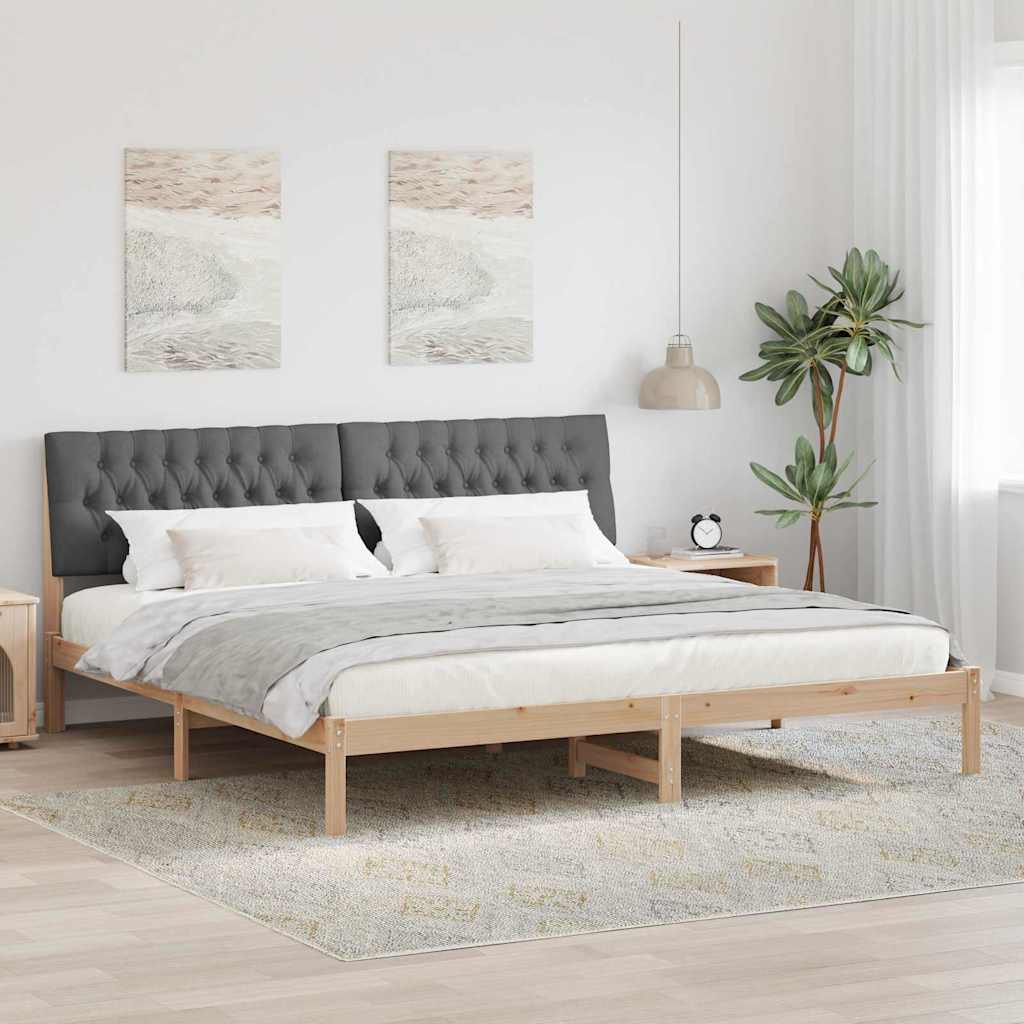 Ágykeret Kárpitozott Fejtámlával fejtámlával Barna 200 x 200 cm
