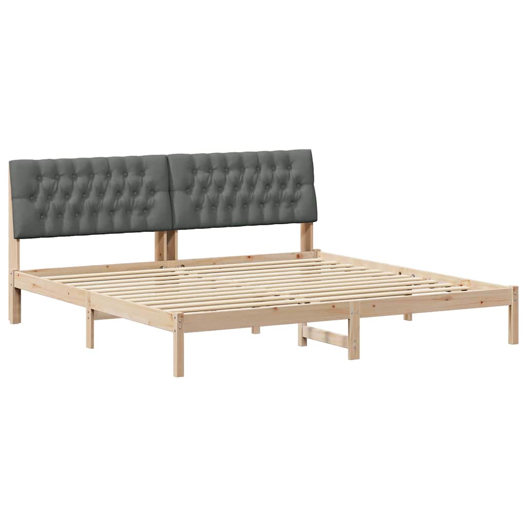 Ágykeret Kárpitozott Fejtámlával fejtámlával Barna 200 x 200 cm