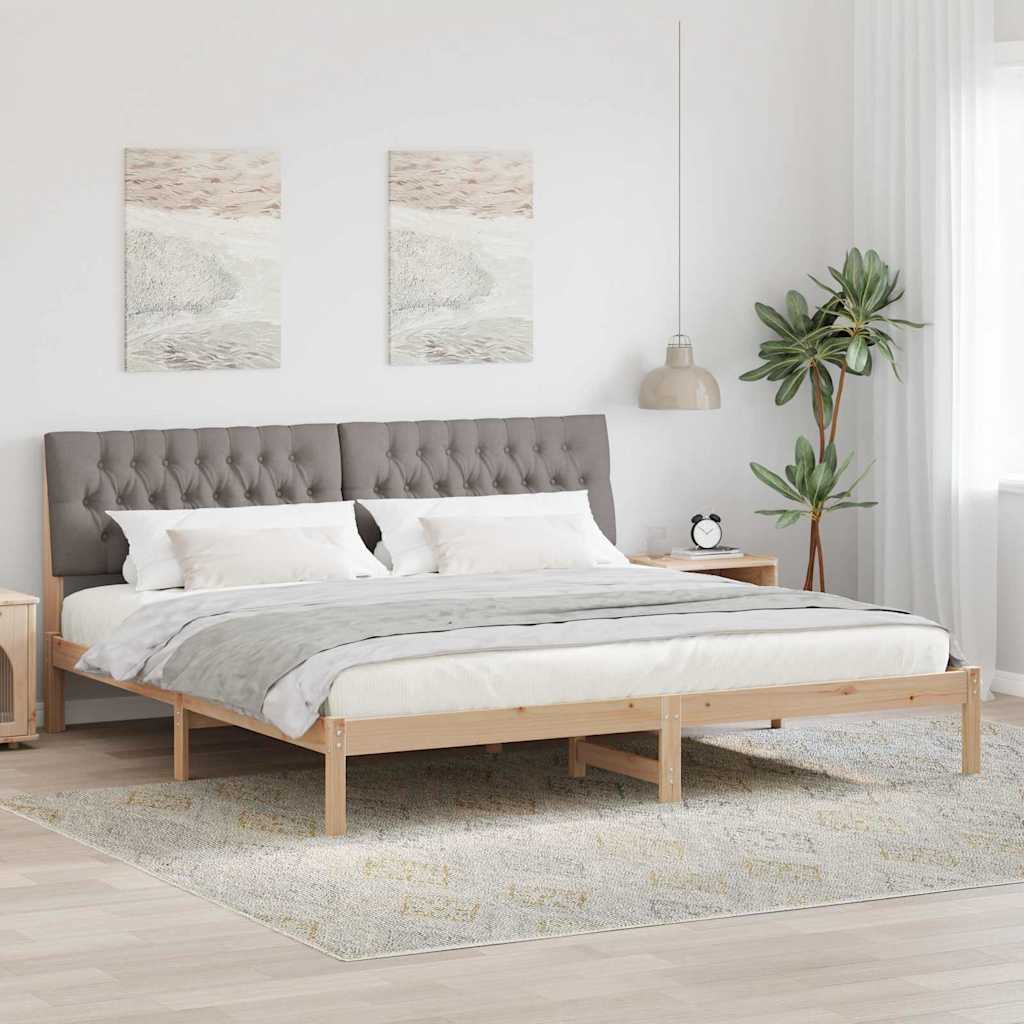Ágykeret Kárpitozott Fejtámlával fejtámlával Barna 200 x 200 cm