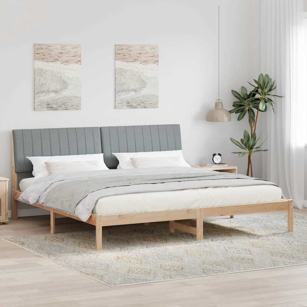 Ágykeret fejtámlával Barna 200 x 200 cm Tömör fenyőfa