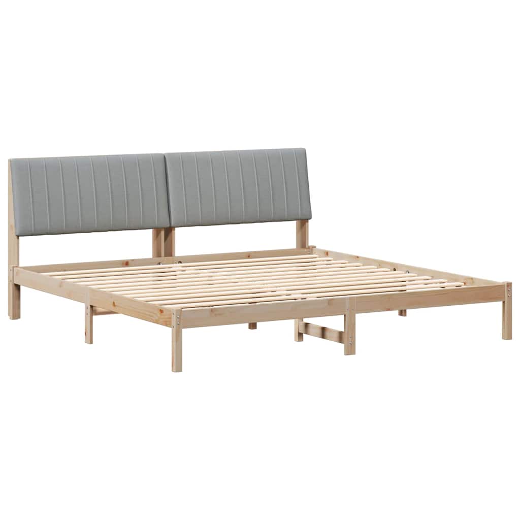 Ágykeret fejtámlával Barna 200 x 200 cm Tömör fenyőfa