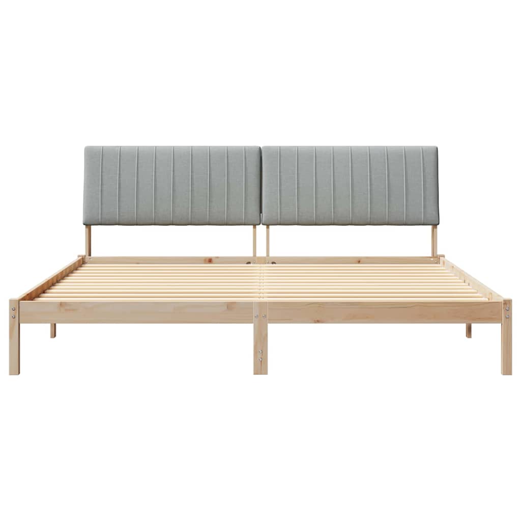 Ágykeret fejtámlával Barna 200 x 200 cm Tömör fenyőfa