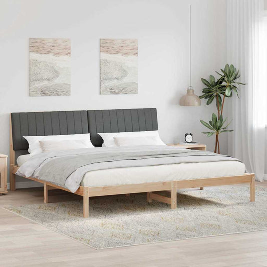 Ágykeret fejtámlával Barna 200 x 200 cm Tömör fenyőfa