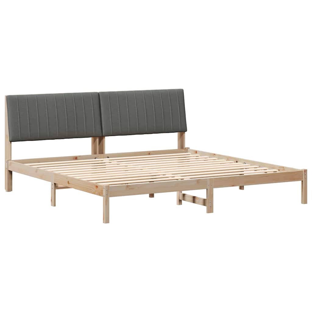 Ágykeret fejtámlával Barna 200 x 200 cm Tömör fenyőfa