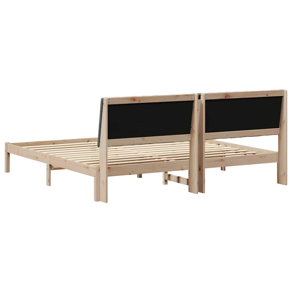 Ágykeret fejtámlával Barna 200 x 200 cm Tömör fenyőfa