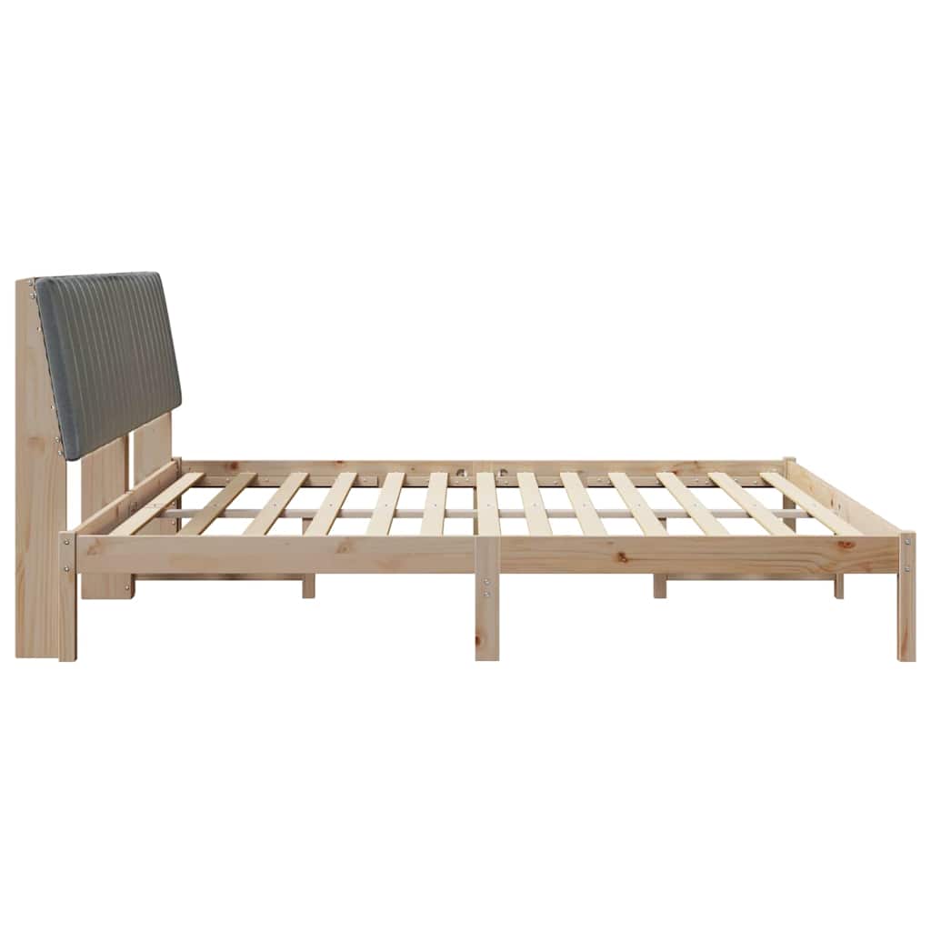 Ágykeret fejtámlával Barna 200 x 200 cm Tömör fenyőfa
