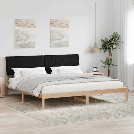 Ágykeret fejtámlával Barna 200 x 200 cm Tömör fenyőfa