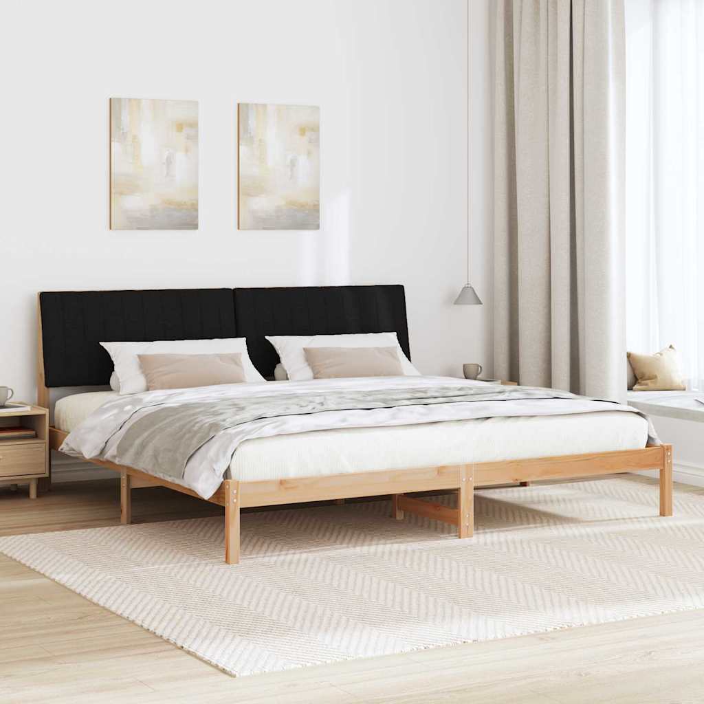 Ágykeret fejtámlával Barna 200 x 200 cm Tömör fenyőfa
