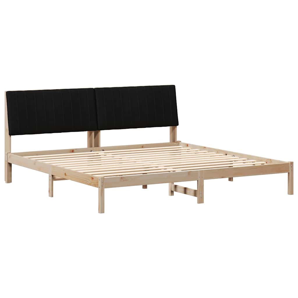 Ágykeret fejtámlával Barna 200 x 200 cm Tömör fenyőfa