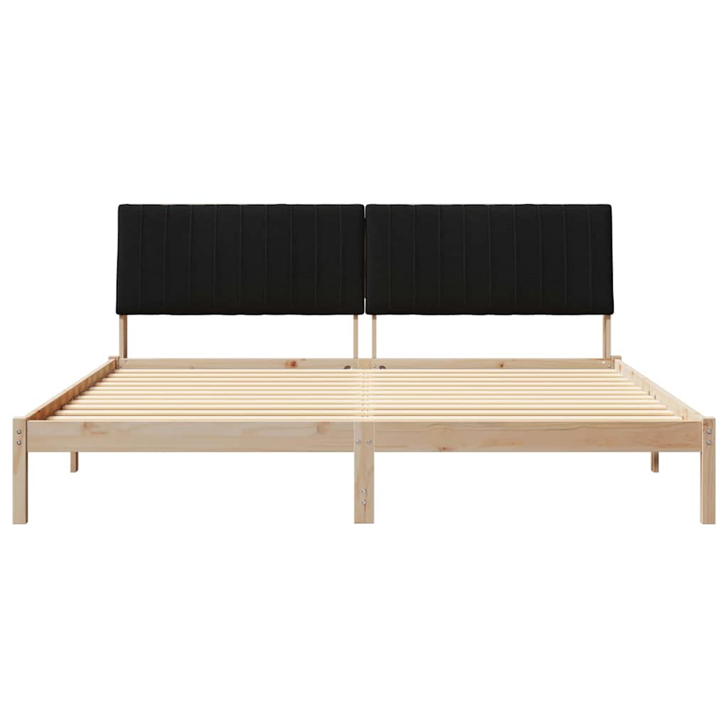 Ágykeret fejtámlával Barna 200 x 200 cm Tömör fenyőfa