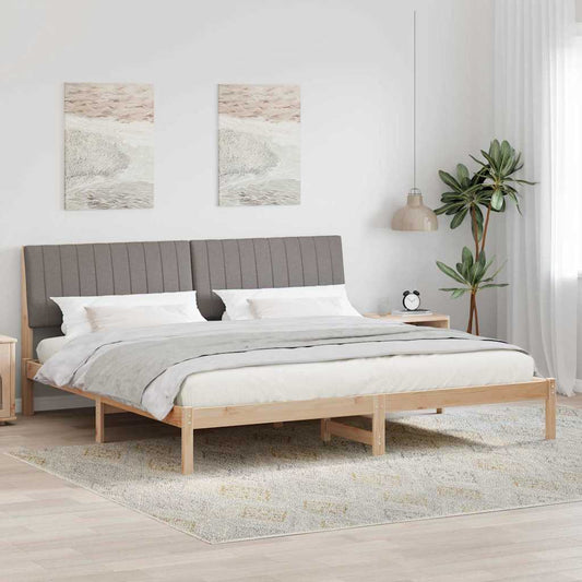 Ágykeret fejtámlával Barna 200 x 200 cm Tömör fenyőfa