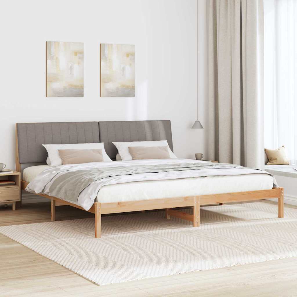 Ágykeret fejtámlával Barna 200 x 200 cm Tömör fenyőfa
