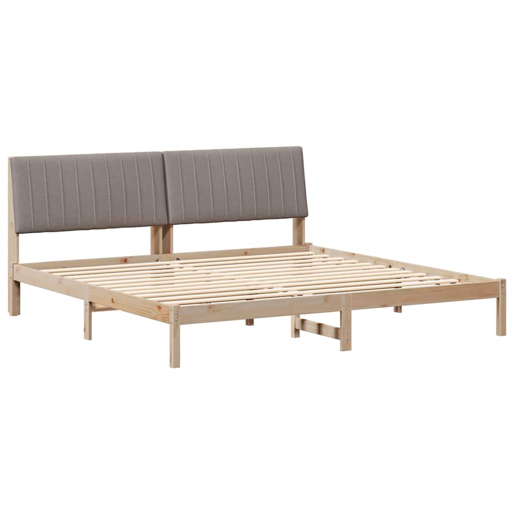 Ágykeret fejtámlával Barna 200 x 200 cm Tömör fenyőfa
