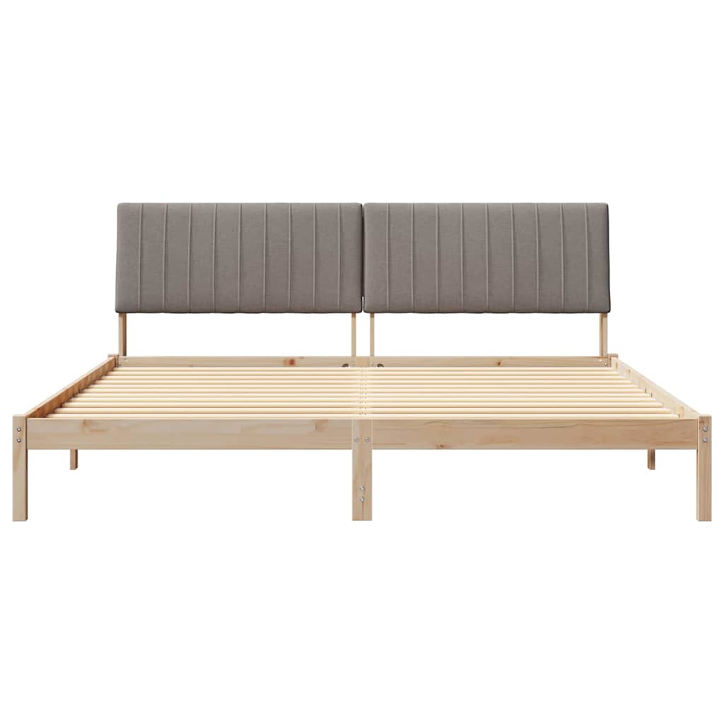 Ágykeret fejtámlával Barna 200 x 200 cm Tömör fenyőfa