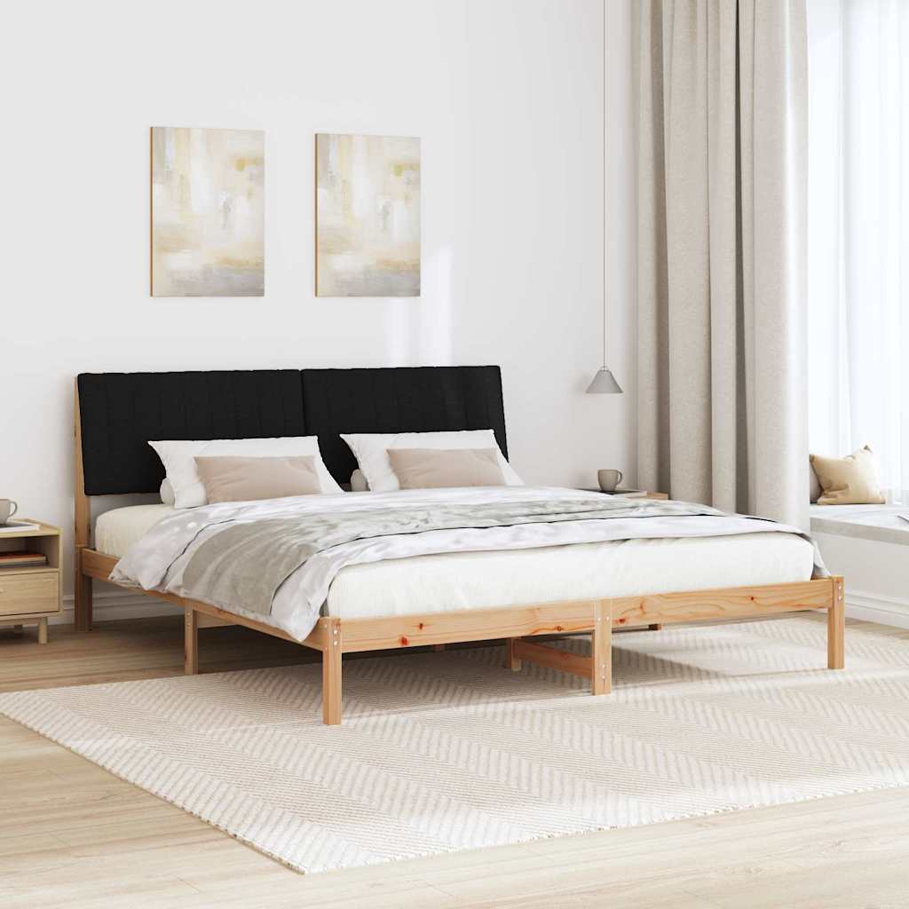 Ágykeret fejtámlával Barna 180 x 200 cm Tömör fenyőfa