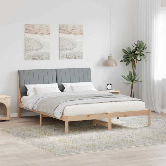 Ágykeret fejtámlával Barna 150 x 200 cm Tömör fenyőfa