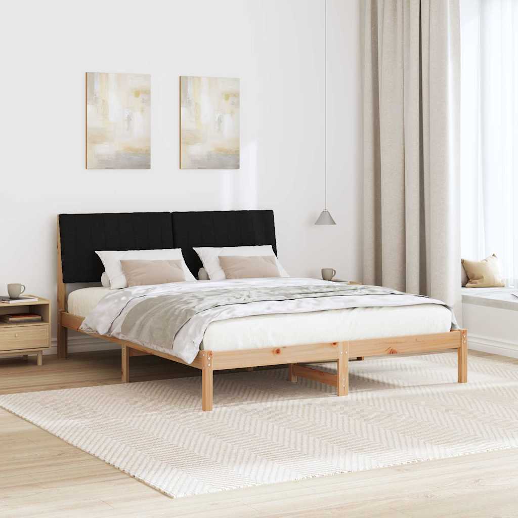 Ágykeret fejtámlával Barna 150 x 200 cm Tömör fenyőfa