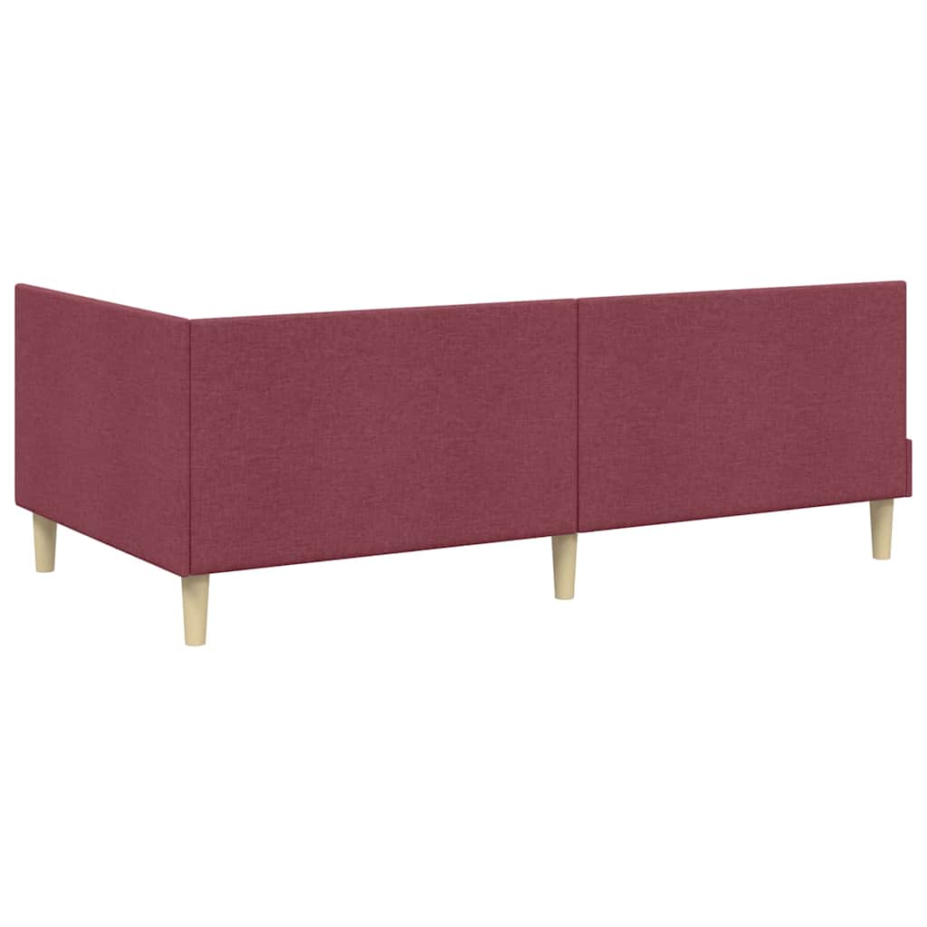 Sarok Ágykeret Matraccal Egyéb fejtámlával 2 pcs Szürke szövet