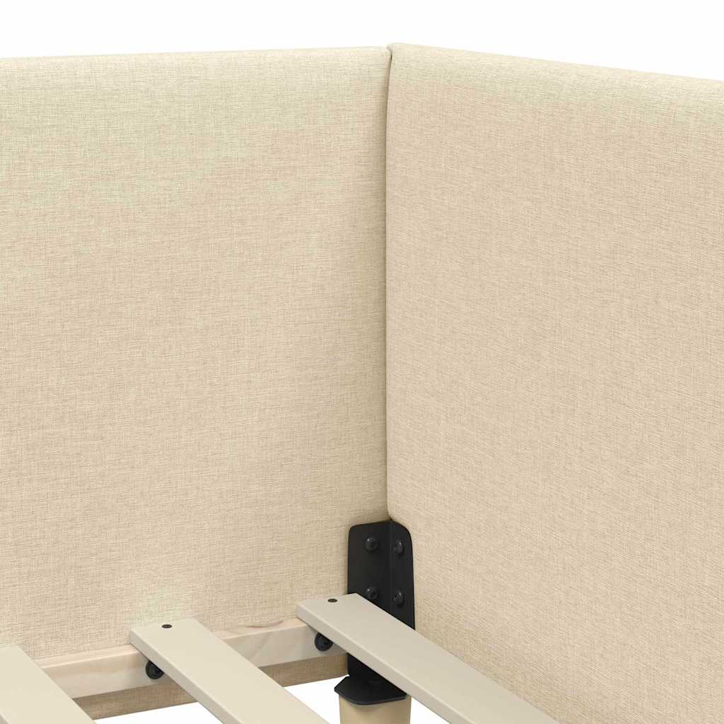 Sarok Ágykeret Matraccal Egyéb fejtámlával 2 pcs Krém szövet