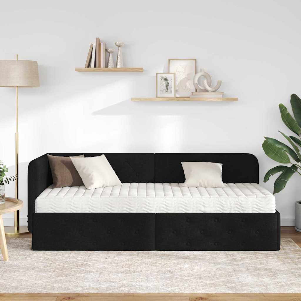 Sarokágy keret Fekete 80 x 200 cm szövet