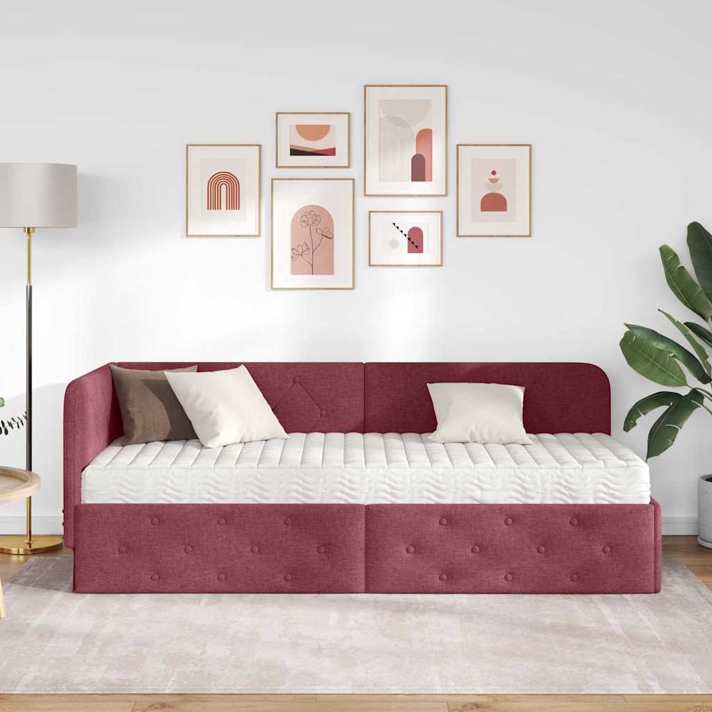 Sarokágy keret Bordó 80 x 200 cm szövet