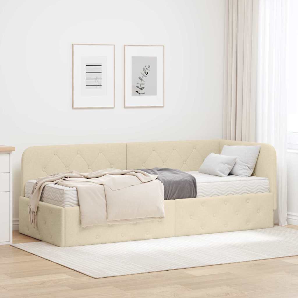 Sarokágy keret Krém 80 x 200 cm szövet